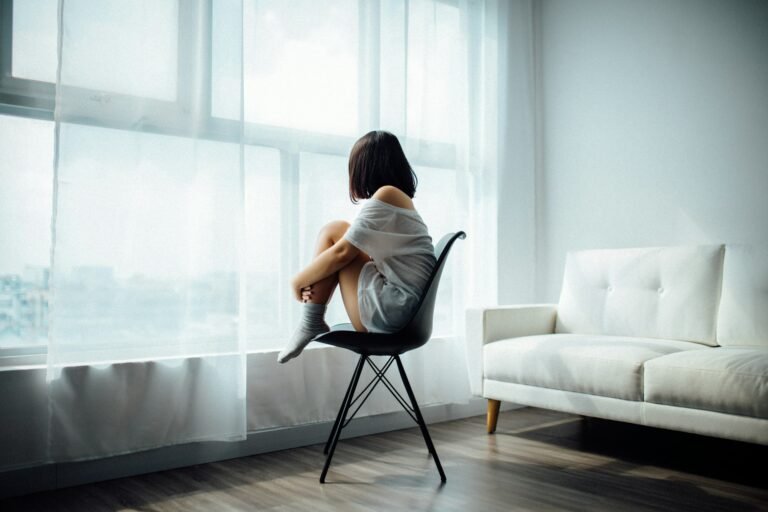 Woman sitting on chair